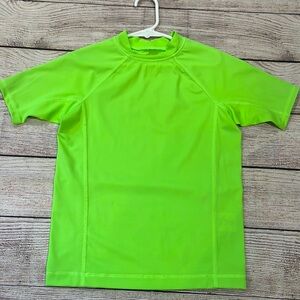 Boys bright green rash guard lands End
